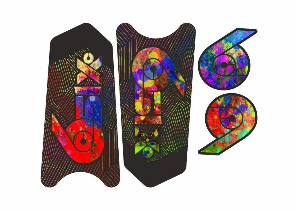 Race Face SixC Crank Decals Set Stickers Mountain Bike Adhesive Oil Slick 2Pcs - 1