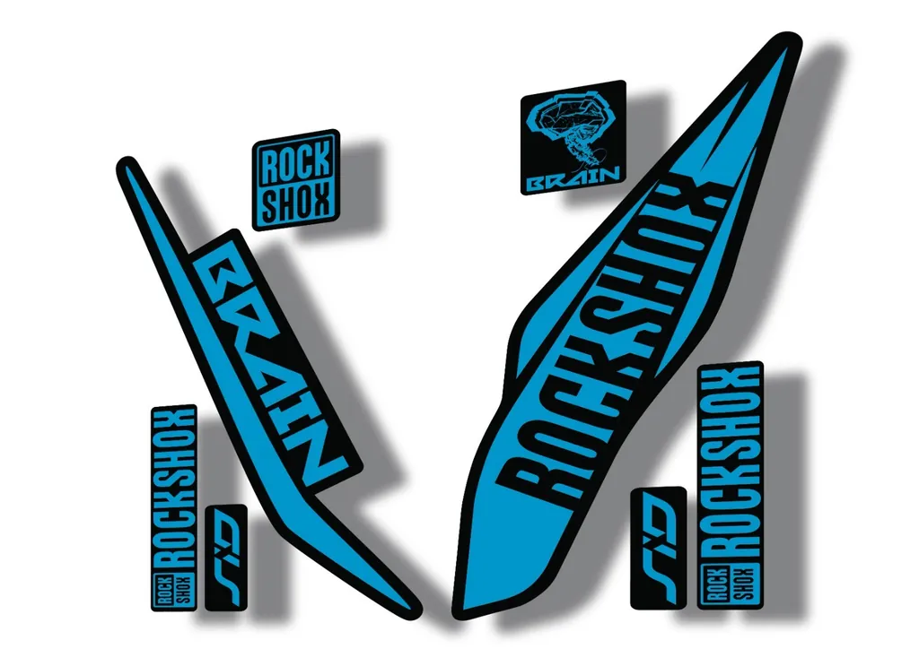 Rock Shox SID Brain 2017 Mountain Bike Cycling Decal Sticker Adhesive Blue - 1