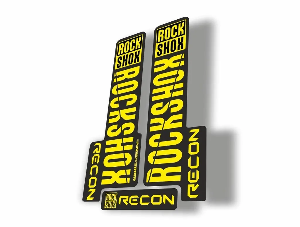 Rock Shox RECON 2018 Mountain Bike Cycling Decal Kit Sticker Adhesive Yellow - 1