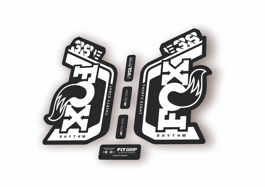 Fox 38 Rhythm E Bike 2024 Fork Suspension Factory Decal Sticker Adhesive White - 1