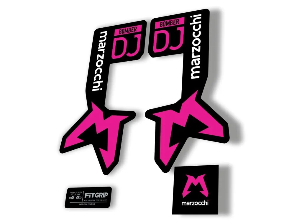 Marzocchi Bomber DJ 2025 Fork Suspension Sticker Decal Kit Adhesive Pink - 1
