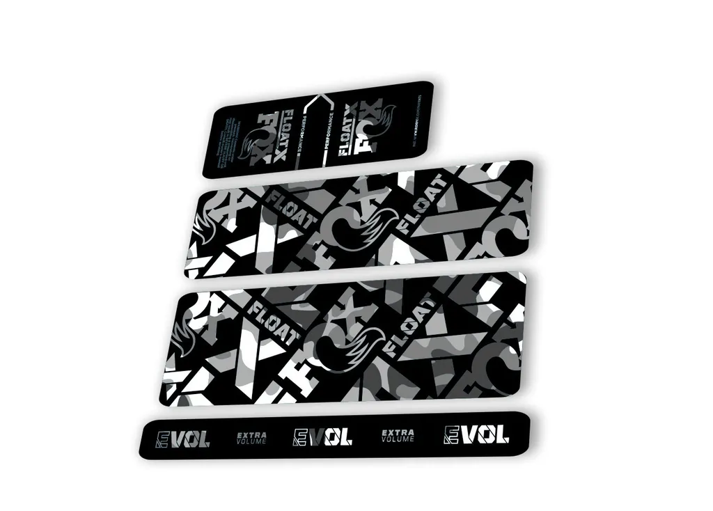 Fox 2022 Float X Performance Rear Shock Suspension Decal White Camo - 1