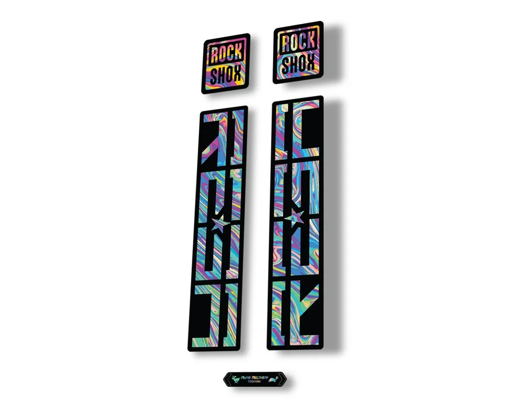 Rock Shox REBA 2020 Fork Decal Mountain Bike Cycling Sticker Adhesive Oil Slick1 - 1