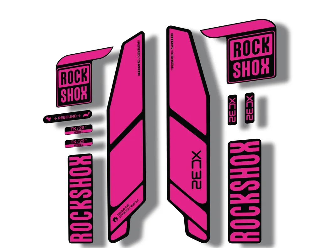 Rock Shox XC32 2014 Fork Decal Mountain Bike Cycling Sticker Adhesive Pink - 1