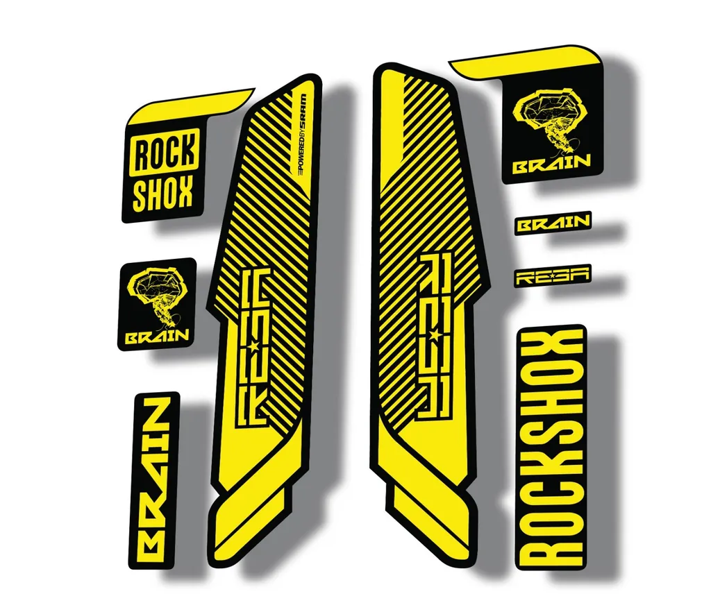Rock Shox REBA 2014 Brain Fork Decal Mountain Bike Cycling Sticker Yellow - 1