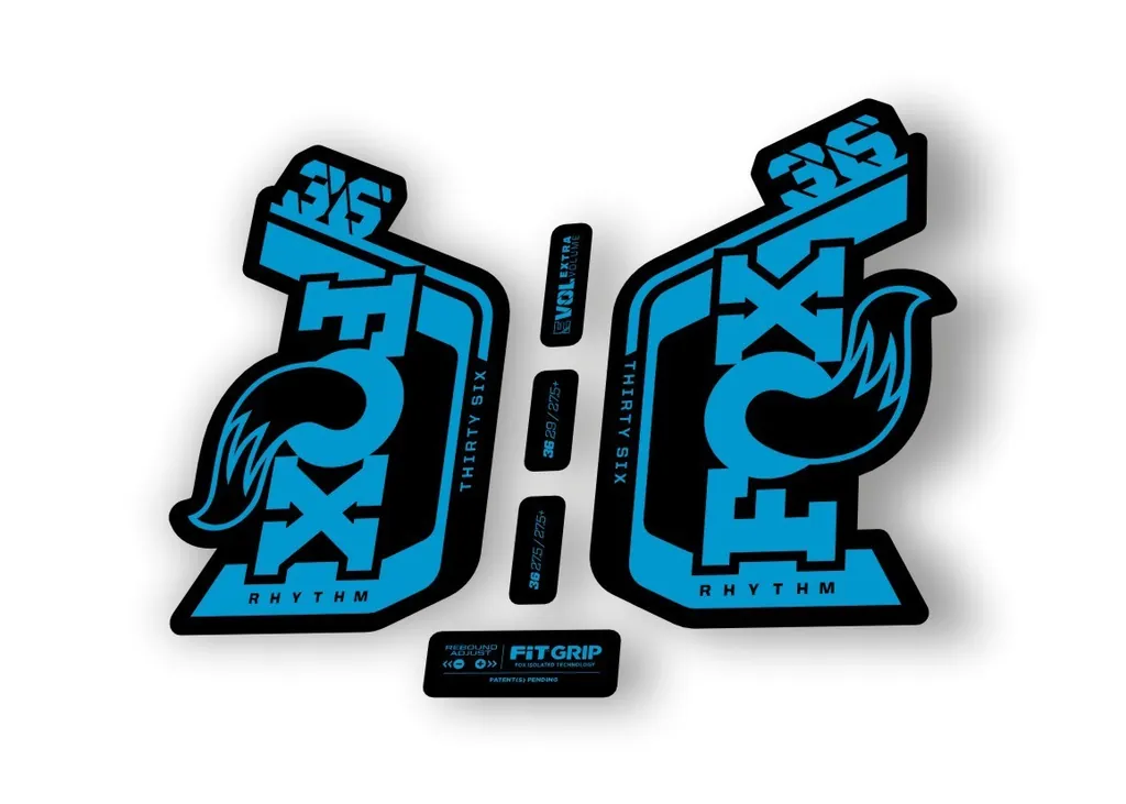 Fox 36 Rhythm 2024 Fork Suspension Factory Decal Sticker Adhesive Blue - 1