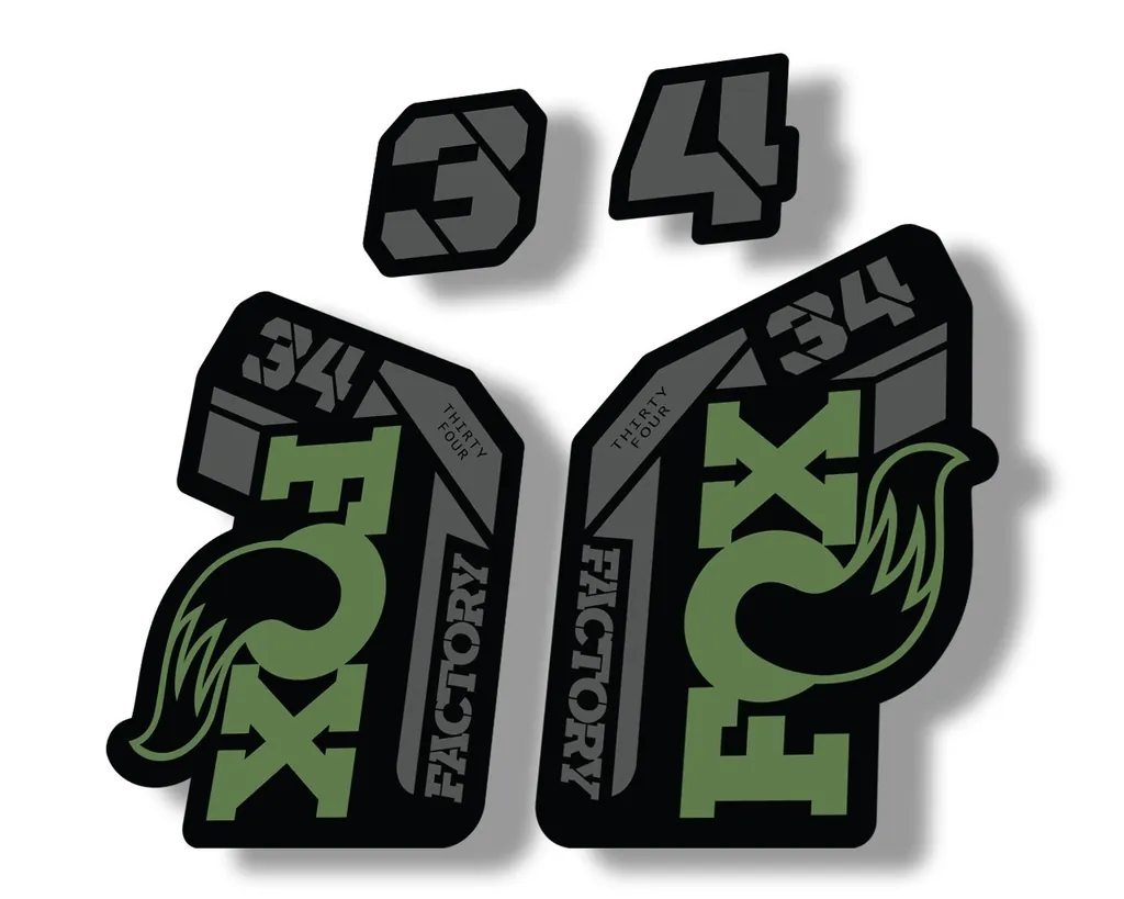 FOX 34 2021 Factory Forks Suspension Decal Sticker Olive - 1