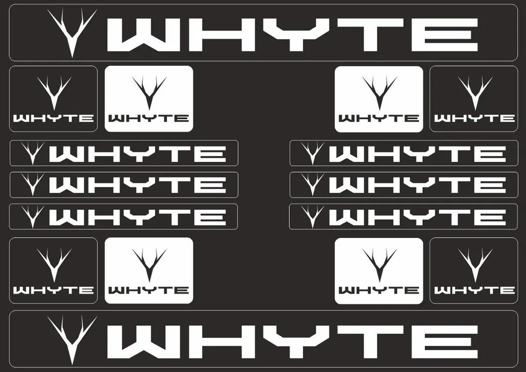 Vinyl Bike Stickers – Compatible with WHYTE Bikes – White - 1