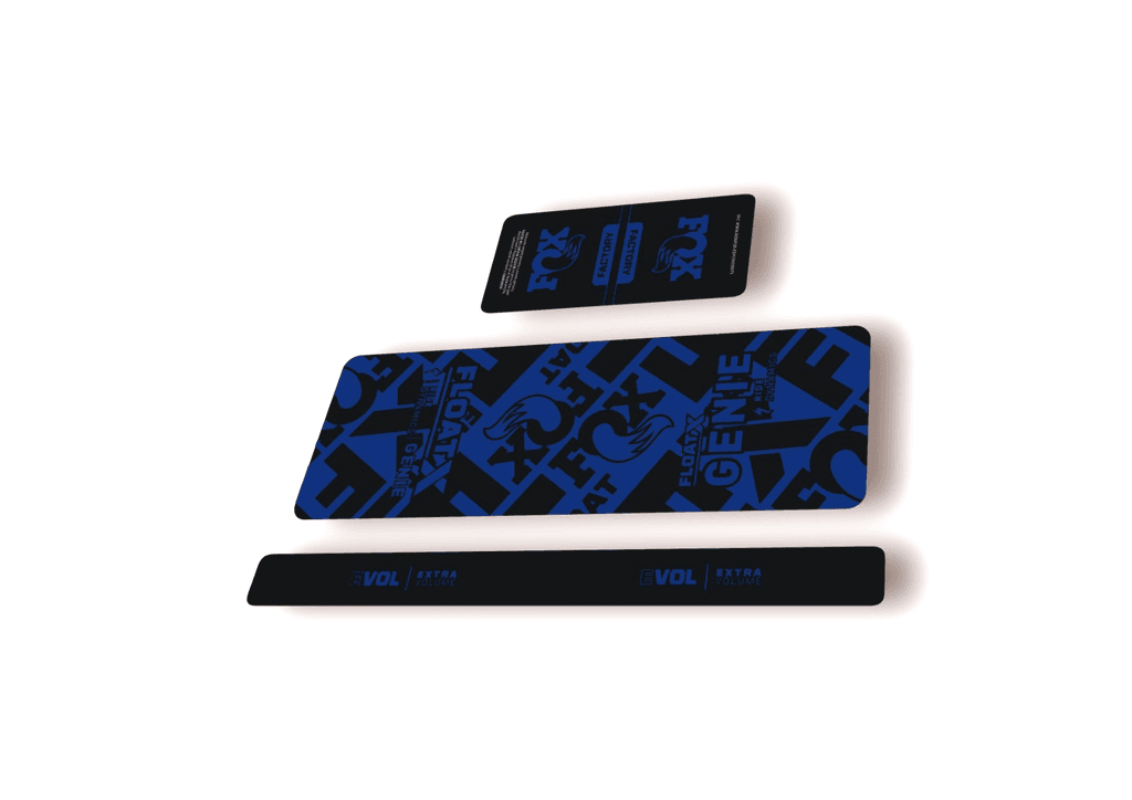 FOX Float X GENIE 2025 Rear Shock Decal Sticker Kit Adhesive D. Blue - 1