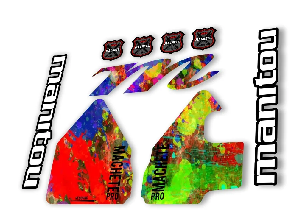 Manitou Machette 110 Pro 2020 Fork Suspension Decal Kit Sticker Oil Slick - 1