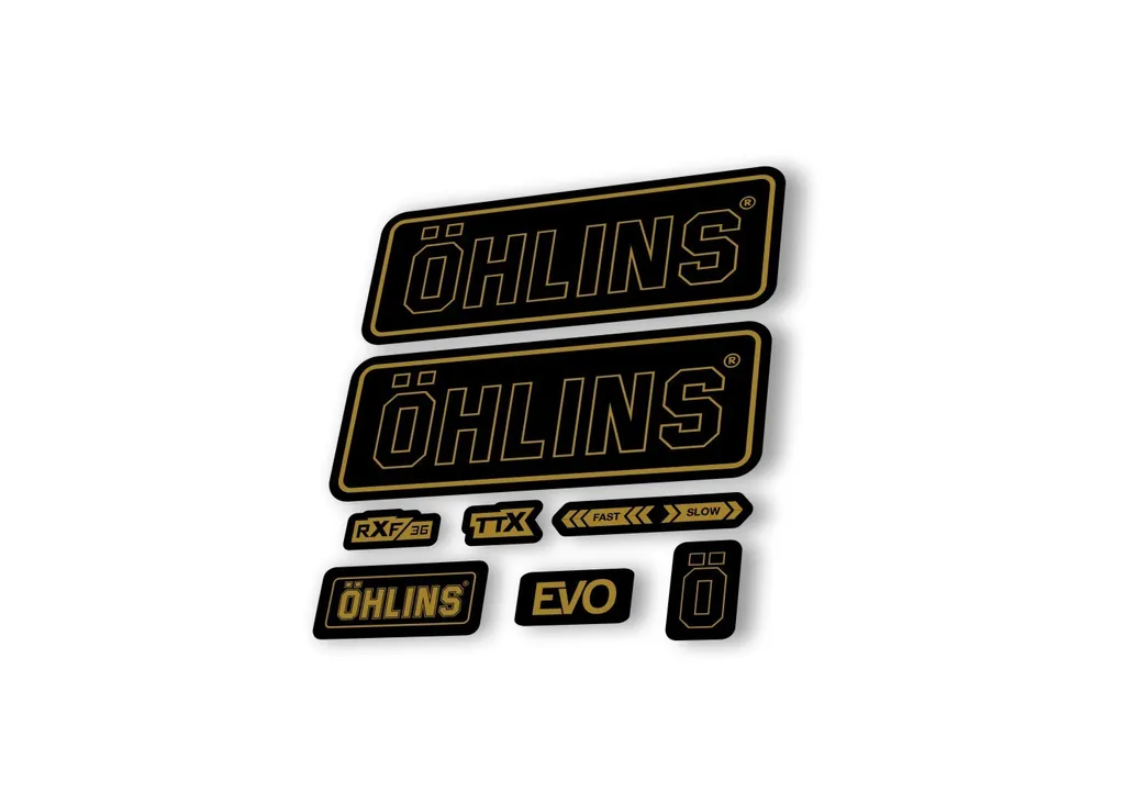 Ohlins RXF36 EVO 2018 Rear Shock Decal Mountain Bike Cycling Sticker Gold - 1