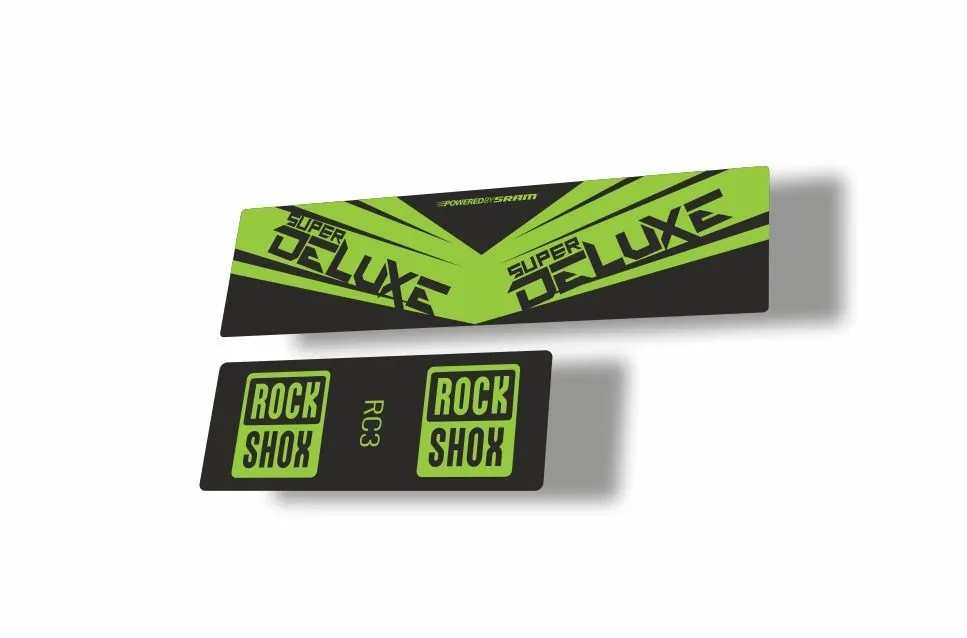 Rock Shox 2017 Super Deluxe RC3 Rear Shock MTB Decal Sticker Adhesive Green - 1