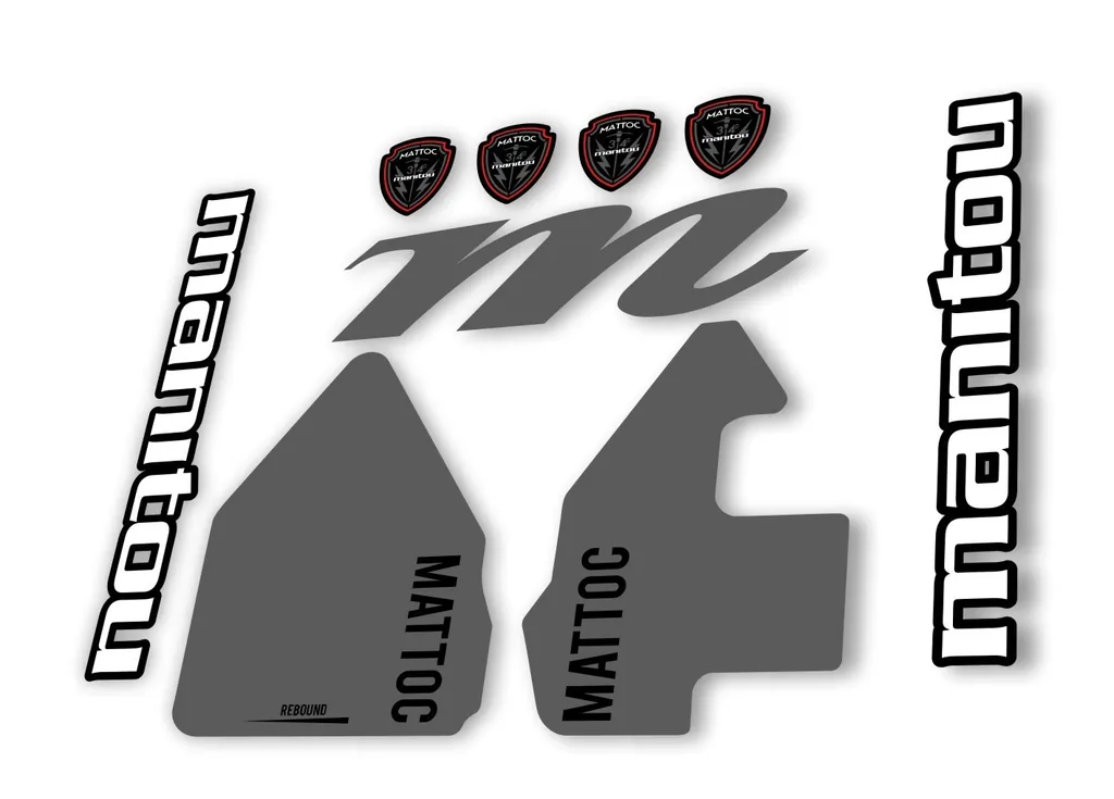 Manitou Mattoc 2017 Fork Suspension Decal Kit Sticker Set Gray - 1