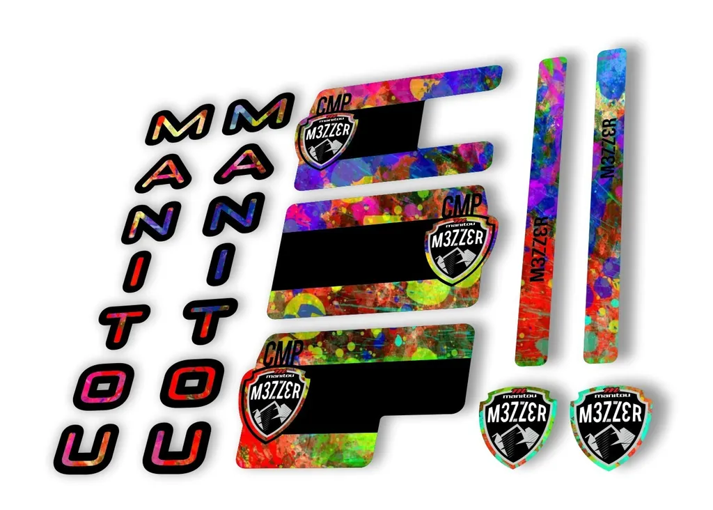 Manitou Mezzer Comp 2020 Fork Suspension Decal Kit Sticker Set Oil Slick - 1
