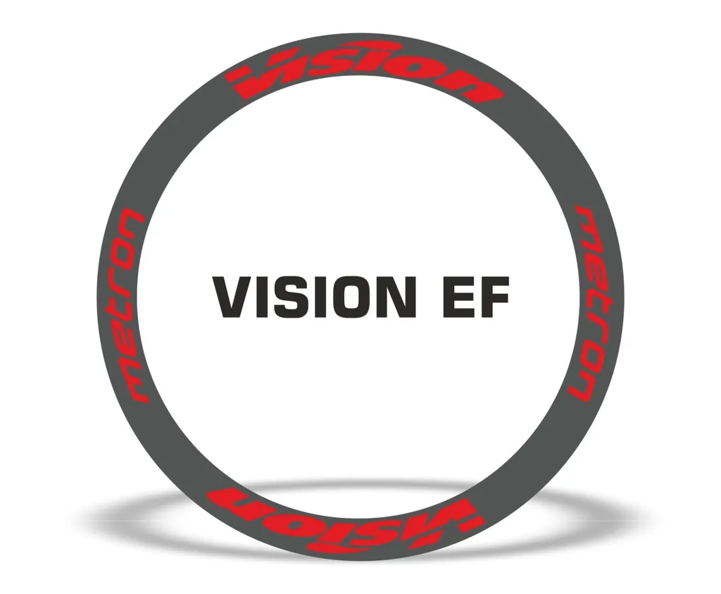 Vision Metron EF Road Bike Rim Decal Wheel Sticker Set Adhesive Red - 1