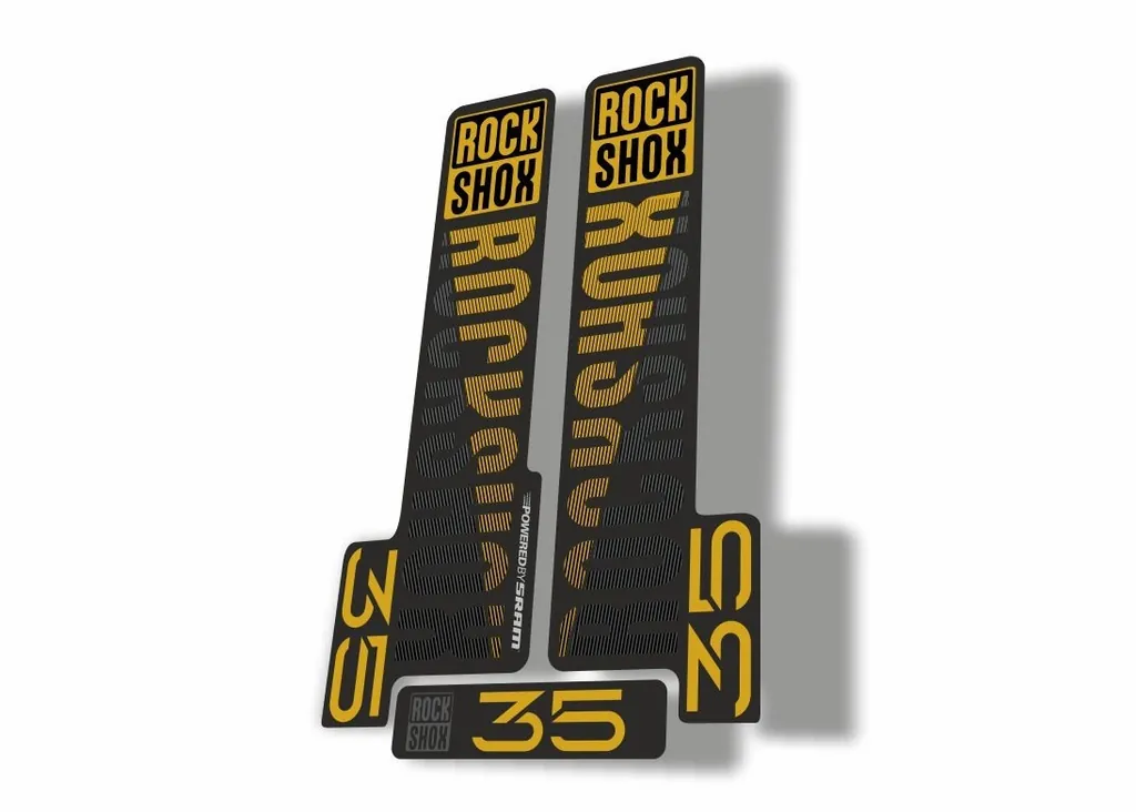 Rock Shox 35 2018 Fork Decal Mountain Bike Cycling Sticker Adhesive Yellow Black - 1