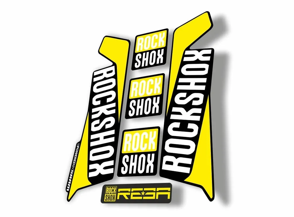 Rock Shox REBA 2016 Fork Decal Mountain Bike Cycling Sticker Adhesive Yellow - 1