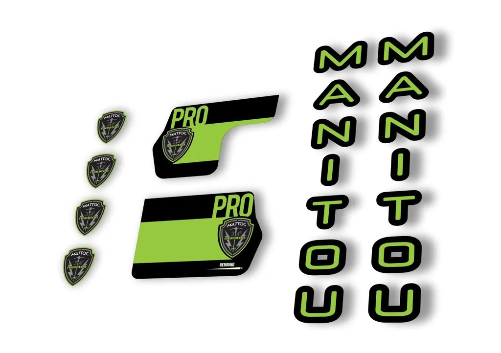 Manitou Mattoc Pro 2020 Fork Suspension Decal Kit Sticker Set Green - 1