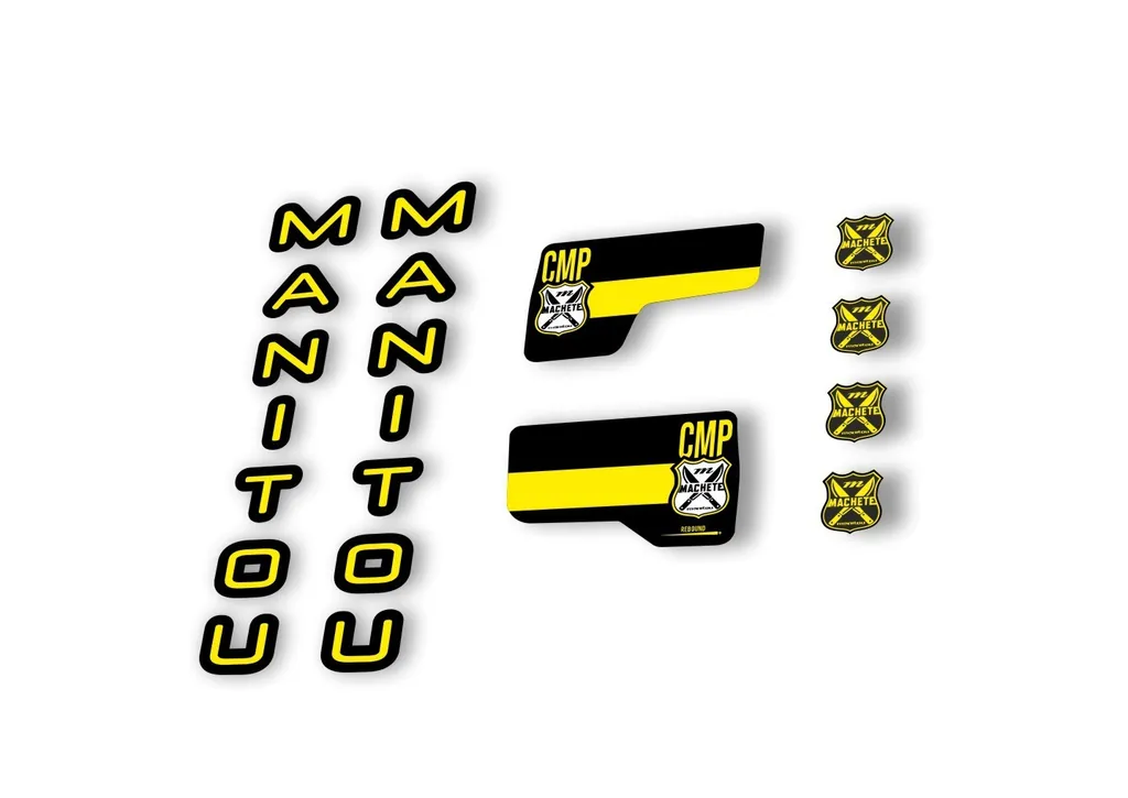 Manitou Machette Comp 2020 Fork Suspension Decal Kit Sticker Set Yellow - 1