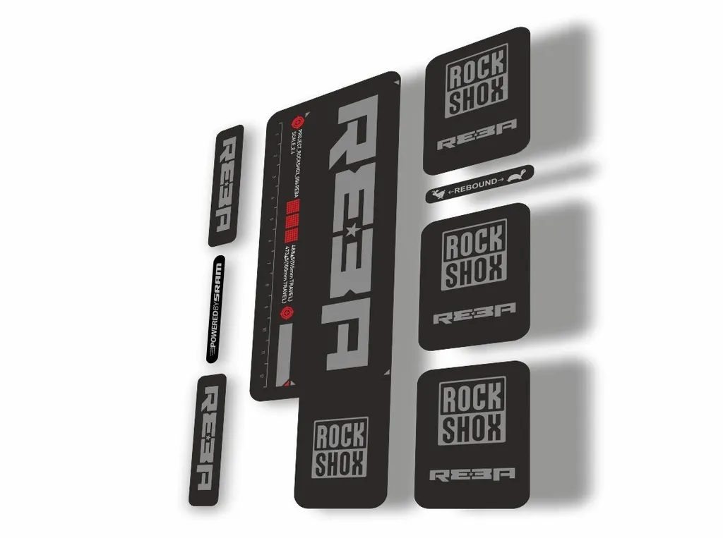 Rock Shox REBA 2009 Fork Decal Kit Mountain Bike Cycling Sticker Adhesive Gray - 1