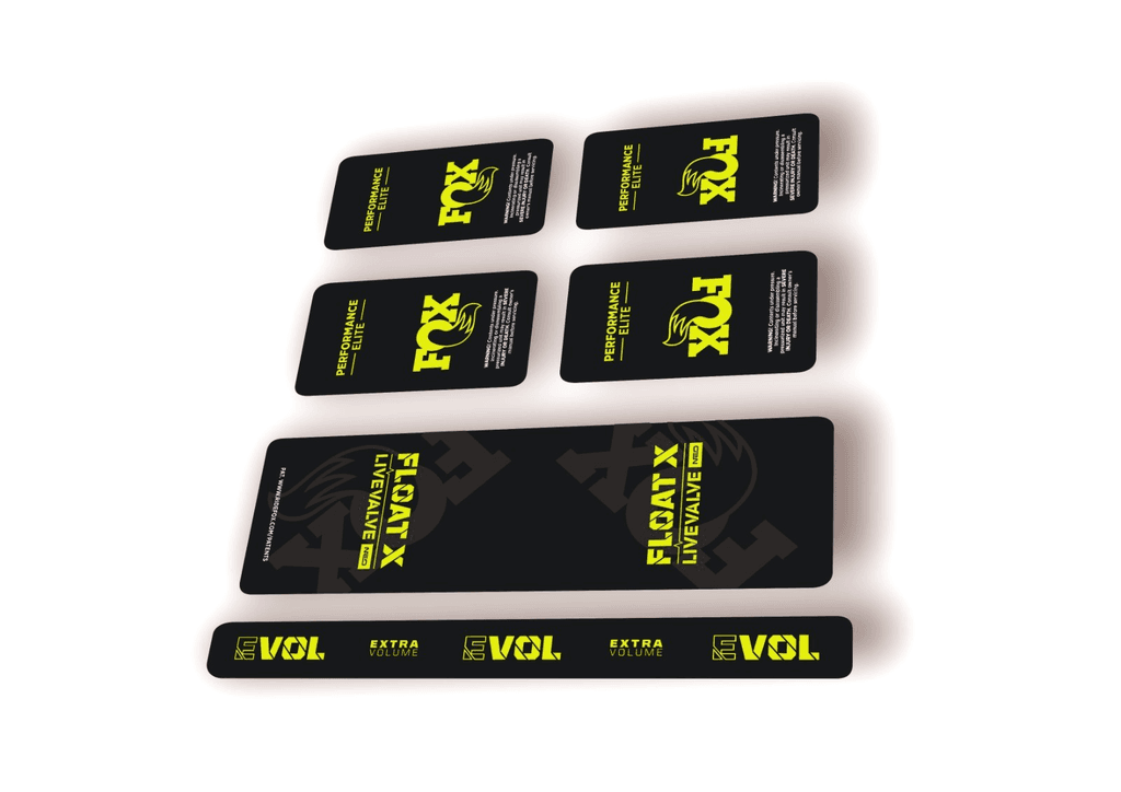 FOX Float X 2025 Elite Live Valve NEO Rear Shock Decal Sticker Kit Lime Green - 1