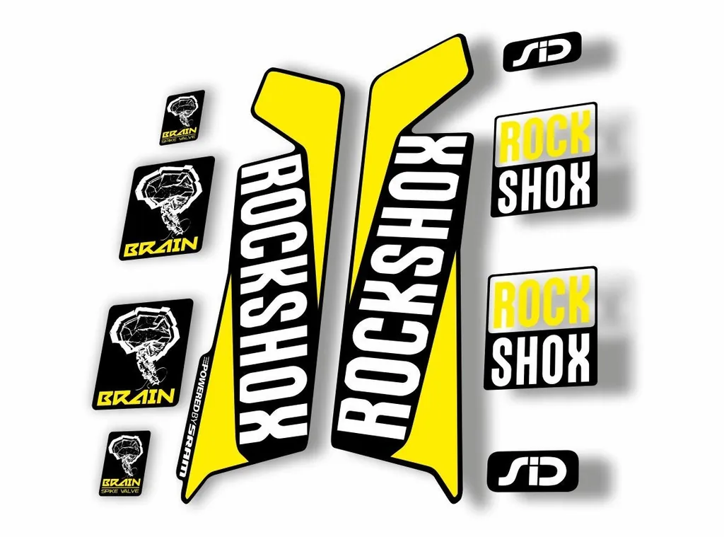 Rock Shox SID Brain 2016-17 Mountain Bike Cycling Decal Sticker Adhesive Yellow - 1