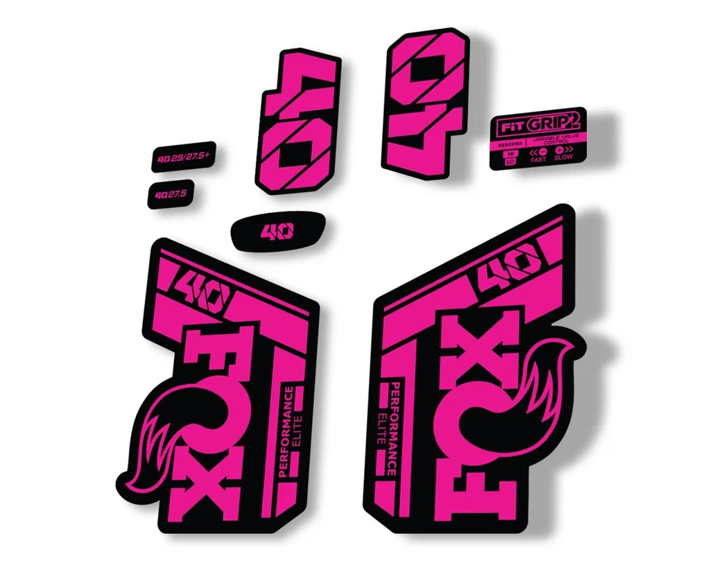 FOX 40 Performance Elite 2021 Fork Decals Suspension Sticker Adhesive Pink - 1
