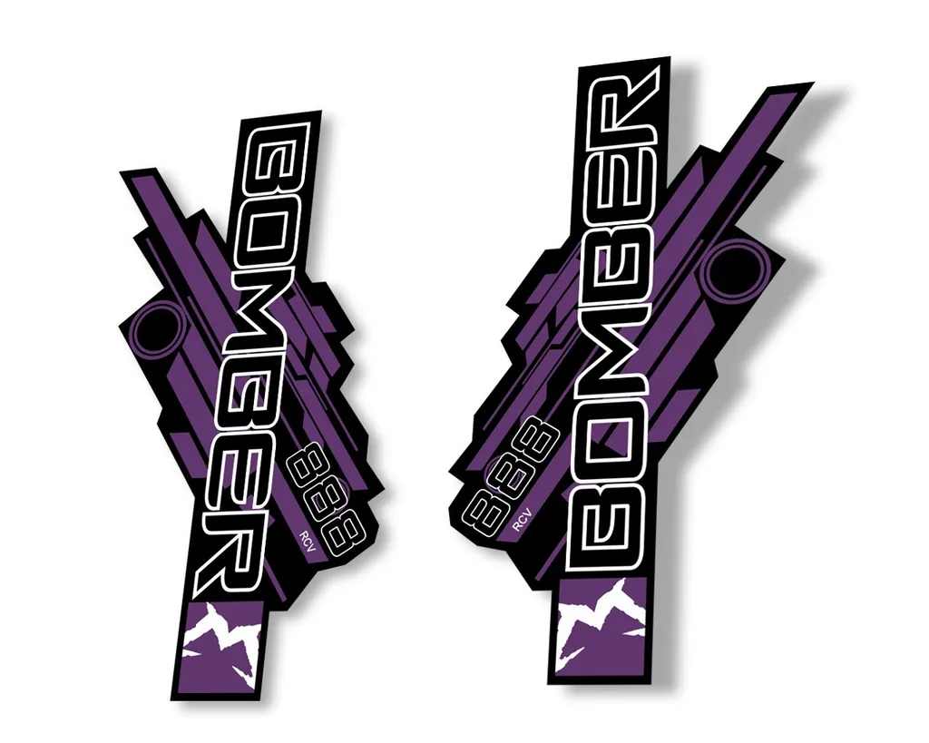 Marzocchi Bomber 888 RCV 2014 Fork Suspension Sticker Decal Kit Adhesive Purple - 1