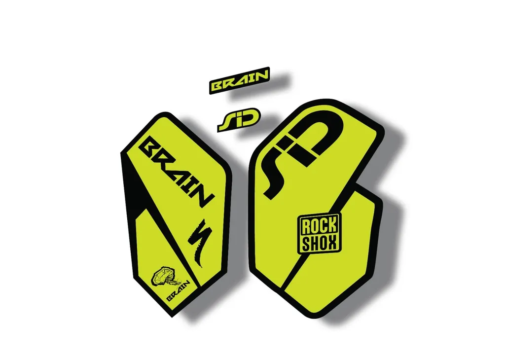 Rock Shox SID Brain 2012 Mountain Bike Cycling Decal Sticker Adhesive Lime Green - 1