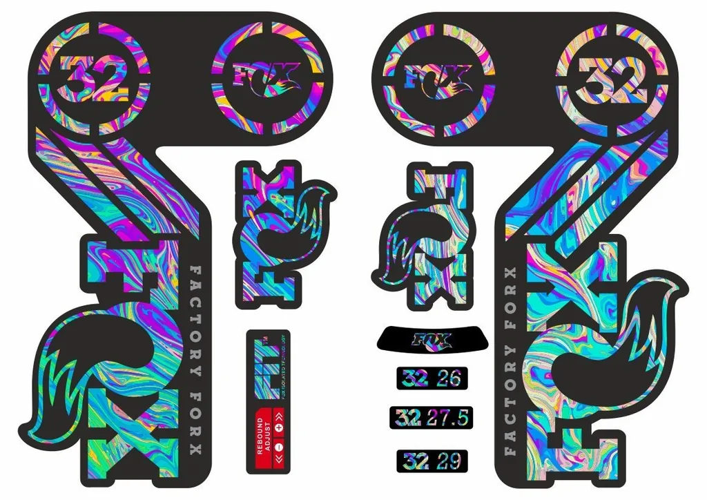 FOX 32 Heritage 2015 Fork Suspension Factory Decal Sticker Adhesive Oil Slick 1 - 1