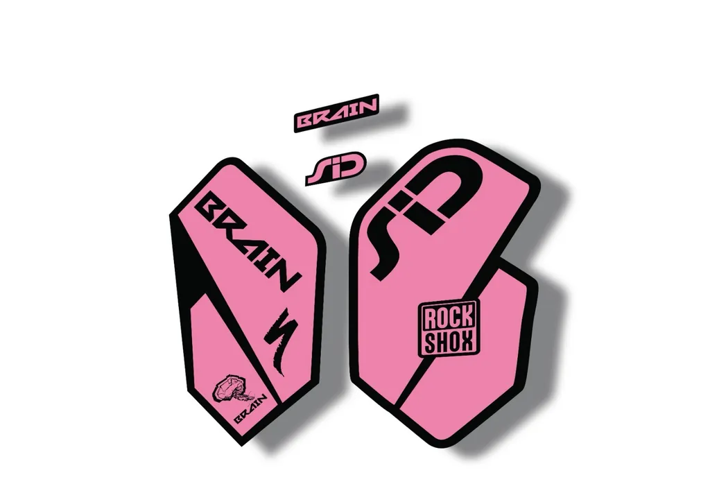 Rock Shox SID Brain 2012 Mountain Bike Cycling Decal Sticker Adhesive Light Pink - 1