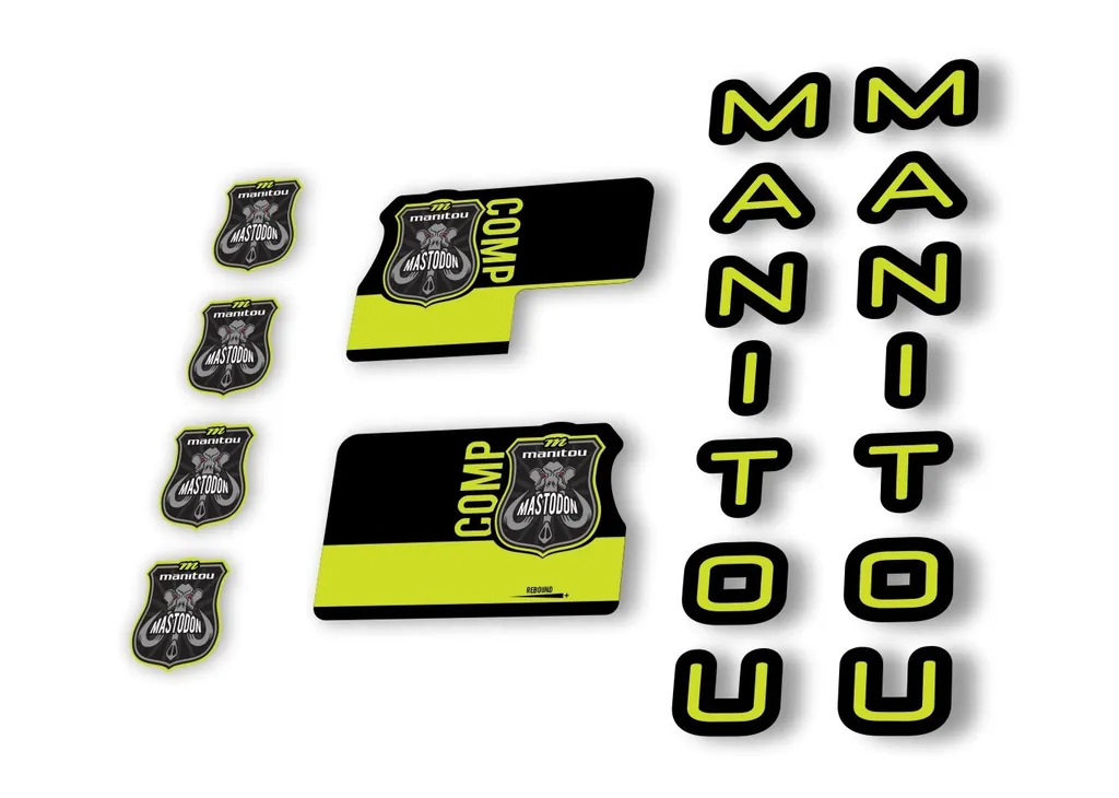 Manitou Mastadon Comp 2020 Fork Suspension Decal Kit Sticker Set Lime Green - 1