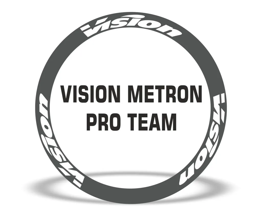 Vision Metron Pro Team Road Bike Rim Decal Wheel Sticker Set Adhesive White - 1