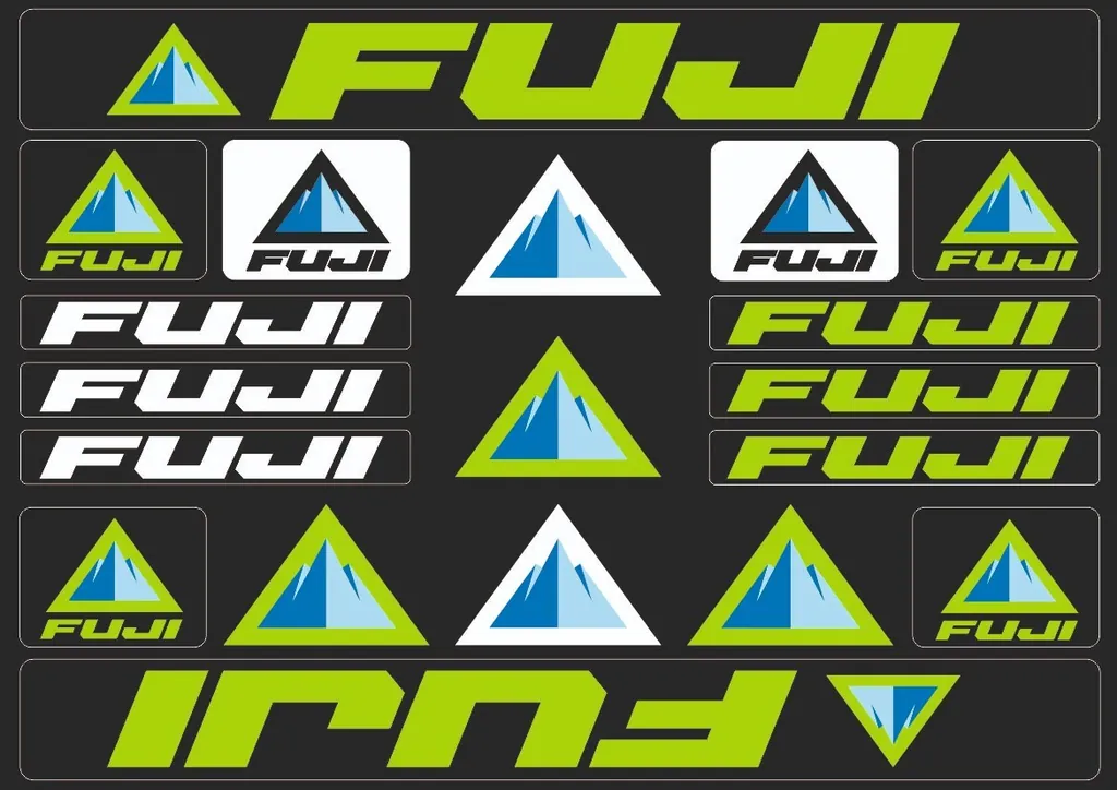 Bicycle Vinyl Frame Stickers – Compatible with FUJI Bikes – Green - 1