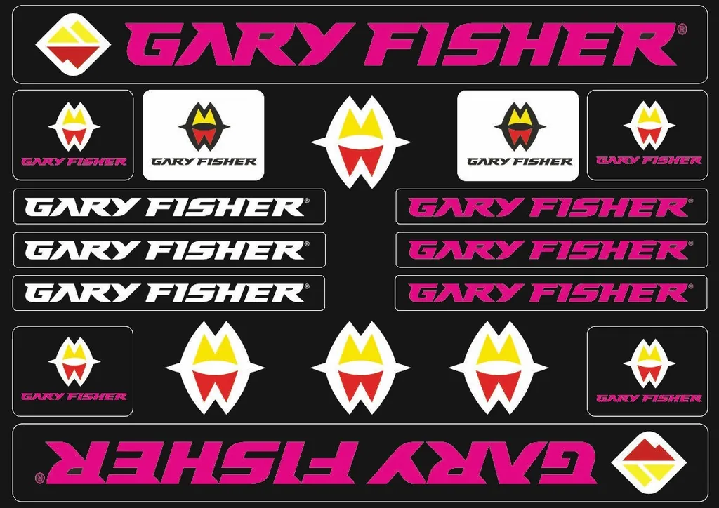 Bicycle Vinyl Frame Stickers – Compatible with GARY FISHER Bikes – Pink - 1