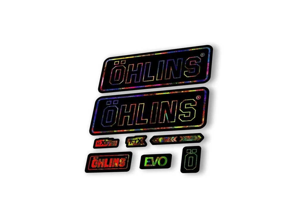 Ohlins RXF36 EVO 2018 Rear Shock Decal Mountain Bike Cycling Sticker Oil Slick - 1