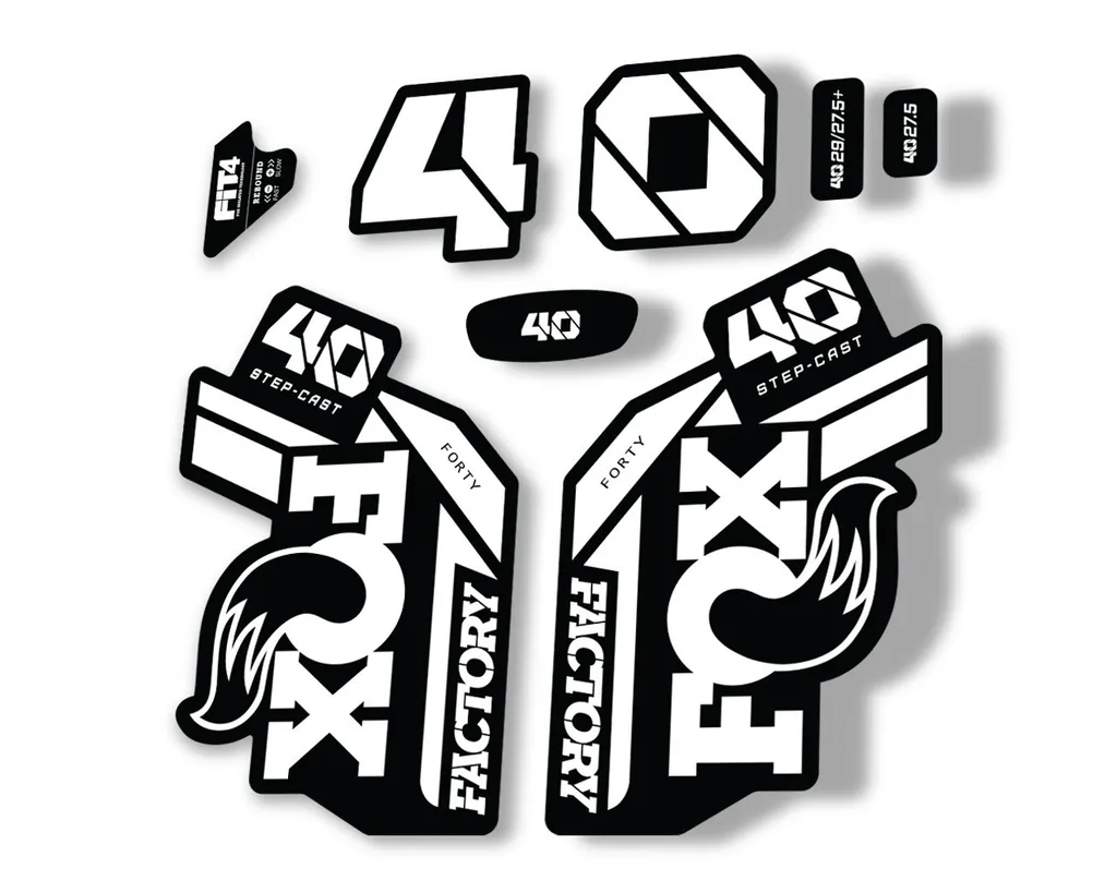 FOX 40 Step Cast SC 2021 Factory Fork Decals Suspension Sticker Adhesive White - 1