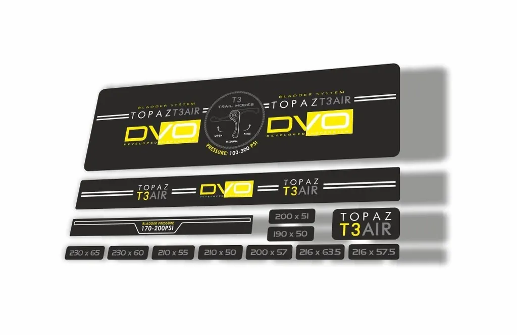 DVO 2016 Topaz T3 Air Rear Shock Suspension Sticker Factory Decal Adhesiv Yellow - 1