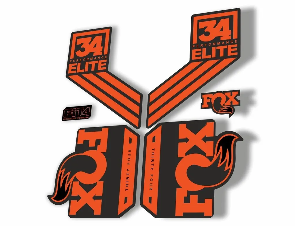 FOX 34 Elite Performance 2017-18 Fork Suspension Factory Decal Sticker Orange - 1