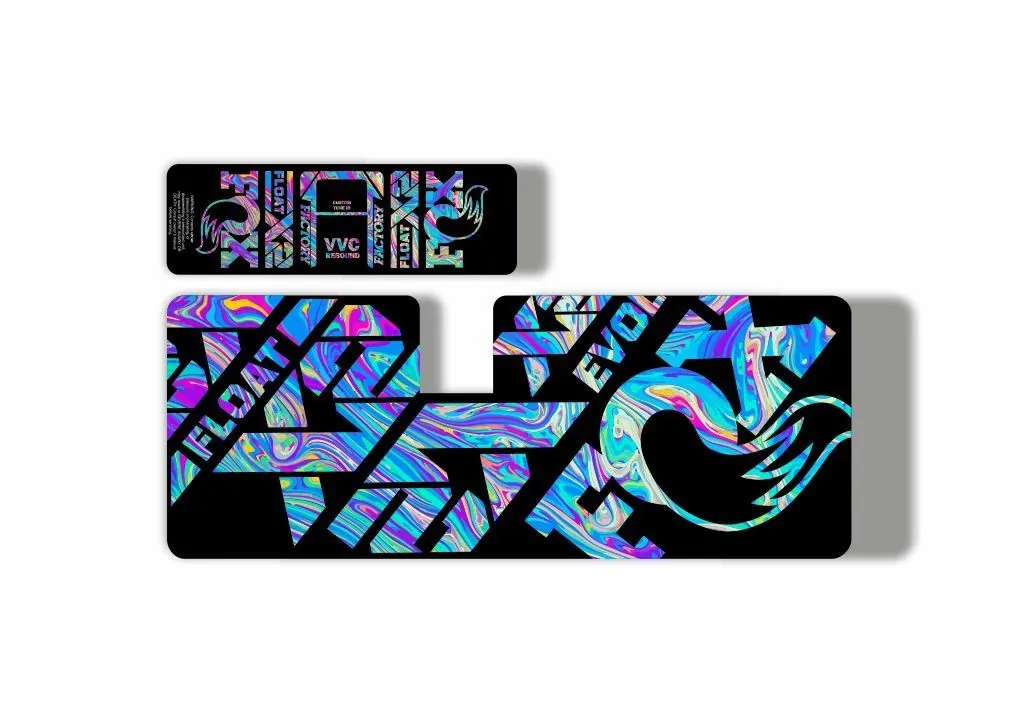 FOX Float X2 2021 Rear Shock Suspension Sticker Adhesive Decal Kit Oil Slick1 - 1
