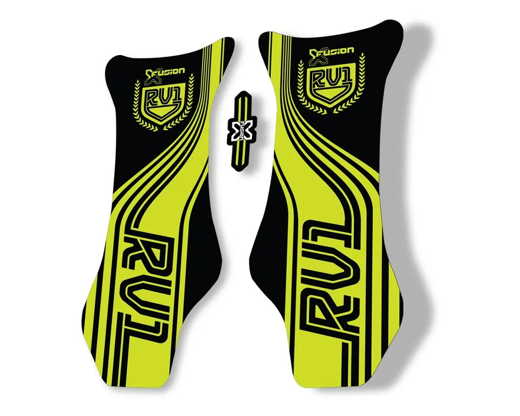 X Fusion RV1 2018 Front Shock Suspension Sticker Factory Decal Lime Green - 1