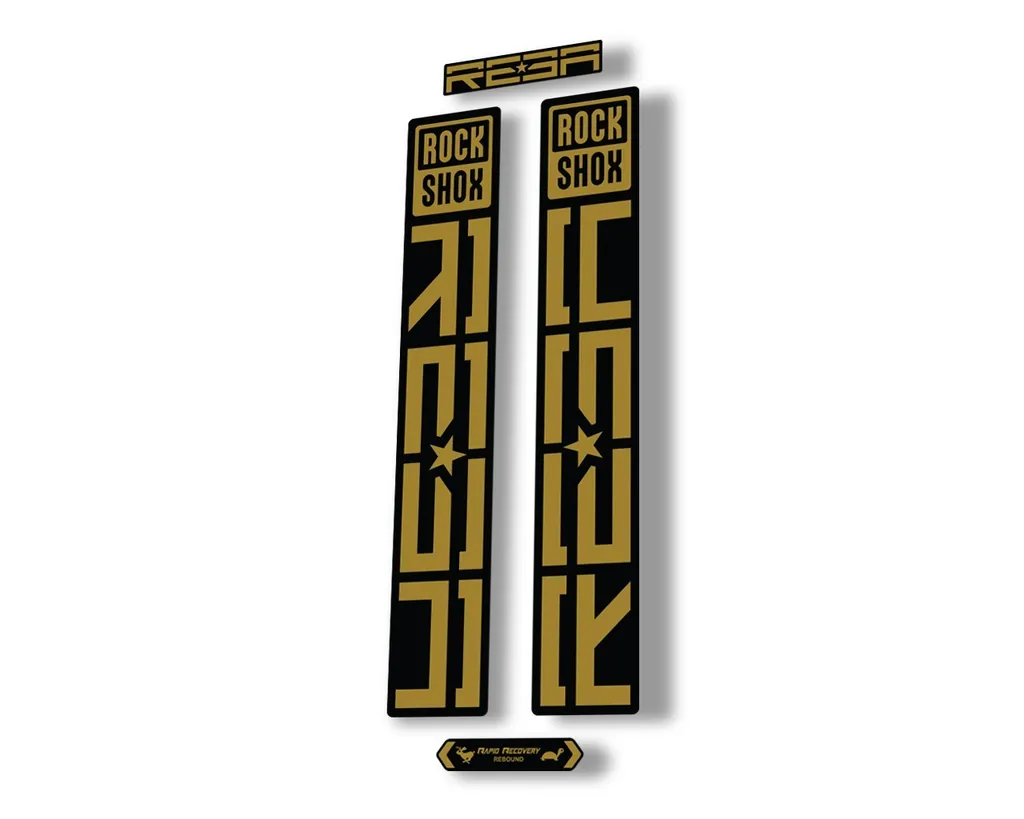 Rock Shox REBA 2021 Fork Decal Mountain Bike Sticker Adhesive Set Gold - 1