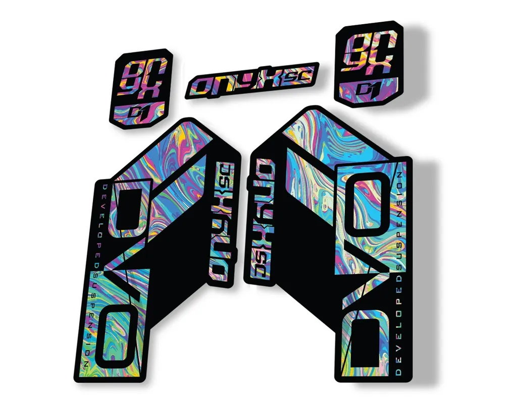 DVO Onyx SC D1 2019 Fork Suspension Sticker Factory Decal Adhesive Oil Slick 1 - 1