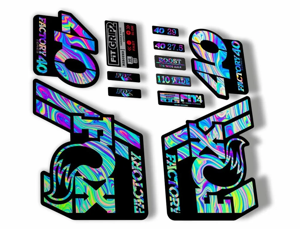 FOX 40 Float 2018-19 Forks Suspension Factory Decals Sticker Adhesive Oil Slick1 - 1