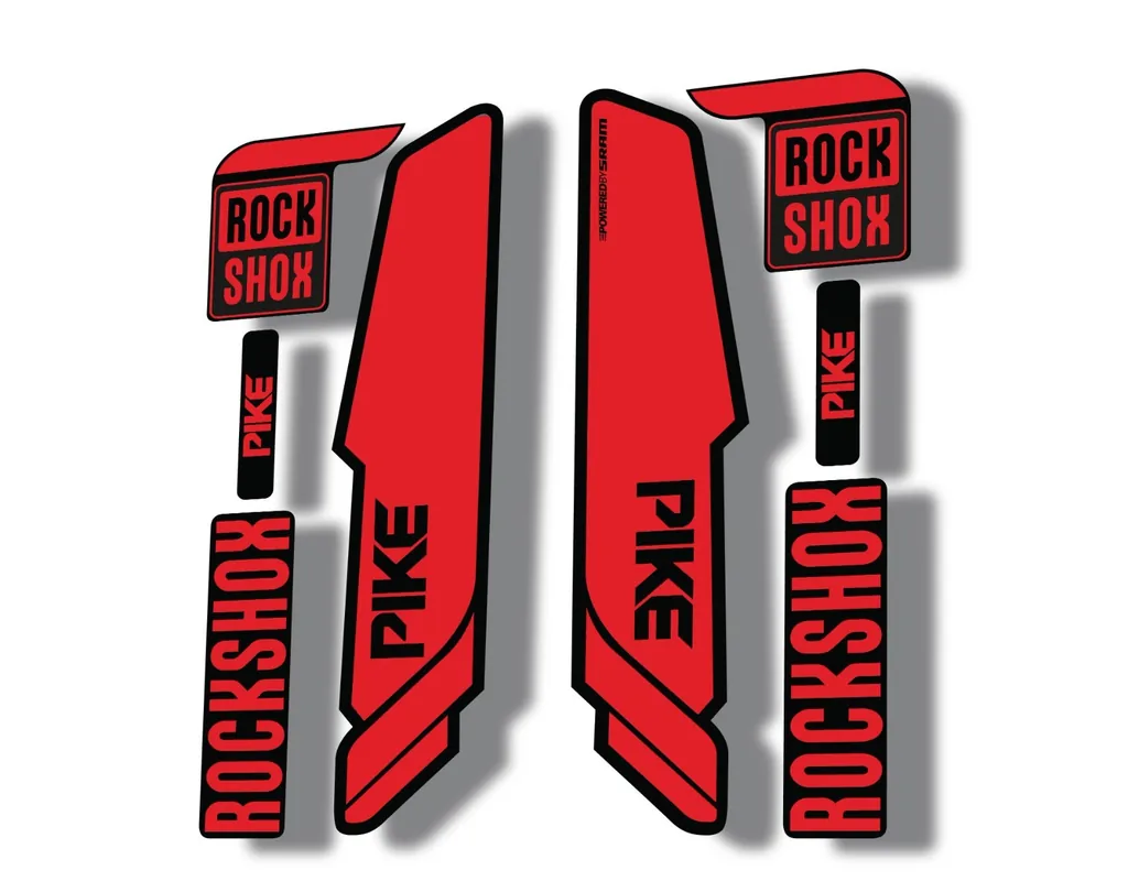 Rock Shox PIKE 2014 Mountain Bike Cycling Decal Kit Sticker Adhesive Red - 1