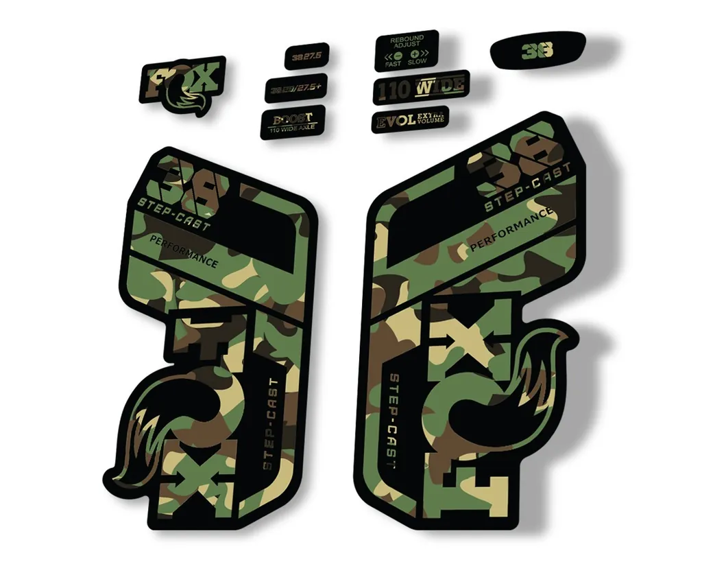FOX 38 Step Cast SC 2021 Performance Fork Decals Suspension Sticker Camo - 1