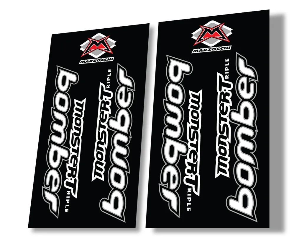 Marzocchi Bomber Monster Triple 1999 Suspension Decal Kit Sticker Set Black - 1