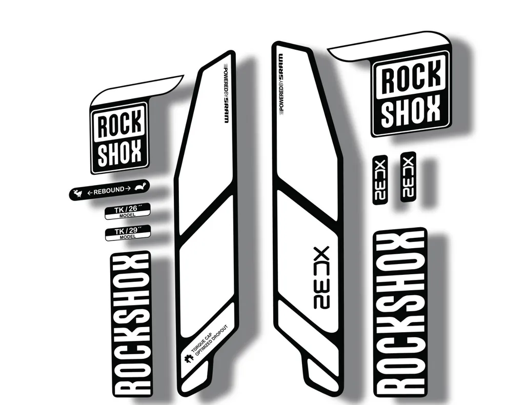 Rock Shox XC32 2014 Fork Decal Mountain Bike Cycling Sticker Adhesive White - 1