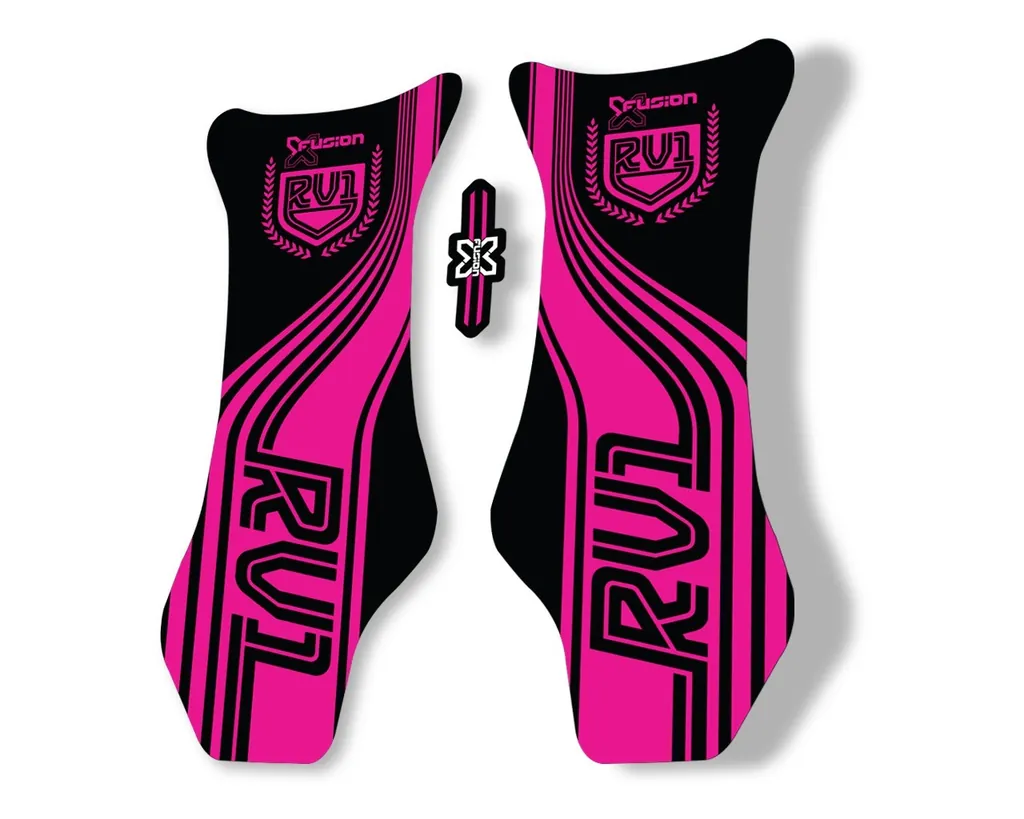 X Fusion RV1 2018 Front Shock Suspension Sticker Factory Decal Pink - 1