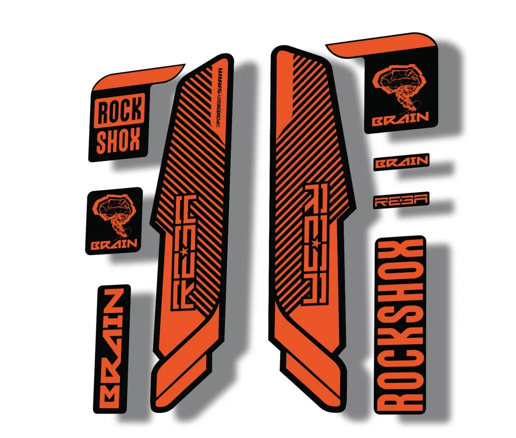 Rock Shox REBA 2014 Brain Fork Decal Mountain Bike Cycling Sticker Orange - 1